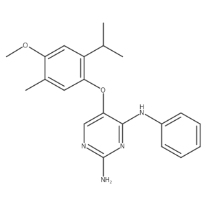 5-(2-Isopropyl-4-methoxy-5-methyl-phenoxy)-N4-phenyl-pyrimidine-2,4-diamine结构式