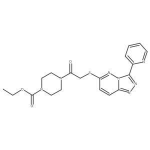 Ethyl 4-(2-((3-(pyridin-2-yl)-[1,2,4]triazolo[4,3-b]pyridazin-6-yl)thio)acetyl)piperazine-1-carboxylate Structure