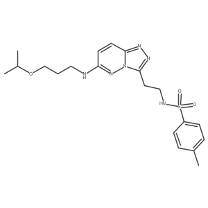 N-(2-(6-((3-isopropoxypropyl)amino)-[1,2,4]triazolo[4,3-b]pyridazin-3-yl)ethyl)-4-methylbenzenesulfonamide结构式
