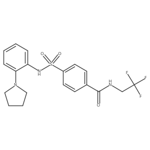 4-[(2-pyrrolidin-1-ylphenyl)sulfamoyl]-N-(2,2,2-trifluoroethyl)benzamide结构式
