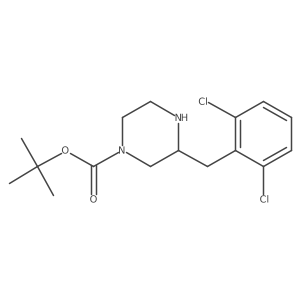 3-(2,6-Dichloro-benzyl)-piperazine-1-carboxylic acid tert-butyl ester结构式