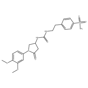 4-(2-(3-(1-(3,4-Dimethoxyphenyl)-5-oxopyrrolidin-3-yl)ureido)ethyl)benzenesulfonamide Structure