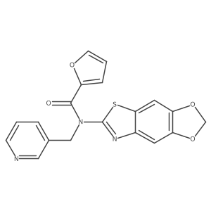 N-([1,3]dioxolo[4',5':4,5]benzo[1,2-d]thiazol-6-yl)-N-(pyridin-3-ylmethyl)furan-2-carboxamide结构式