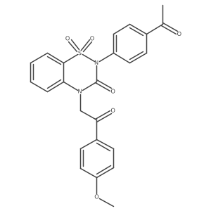 2H-1,2,4-Benzothiadiazin-3(4H)-one, 2-(4-acetylphenyl)-4-[2-(4-methoxyphenyl)-2-oxoethyl]-, 1,1-dioxide Structure