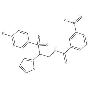 N-[2-(4-fluorobenzenesulfonyl)-2-(thiophen-2-yl)ethyl]-3-nitrobenzamide Structure