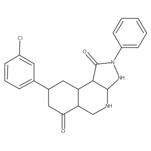 8-(3-Chlorophenyl)-2-phenyl-3,3a,4,5,5a,7,8,9,9a,9b-decahydropyrazolo[3,4-c]isoquinoline-1,6-dione结构式