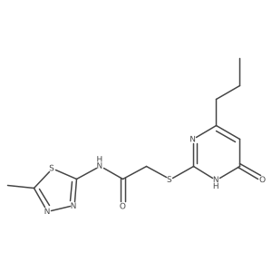 2-[(4-hydroxy-6-propylpyrimidin-2-yl)sulfanyl]-N-(5-methyl-1,3,4-thiadiazol-2-yl)acetamide Structure
