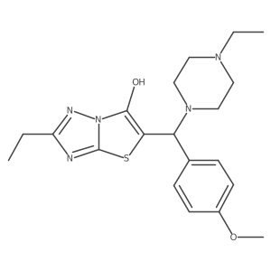 2-Ethyl-5-((4-ethylpiperazin-1-yl)(4-methoxyphenyl)methyl)thiazolo[3,2-b][1,2,4]triazol-6-ol结构式