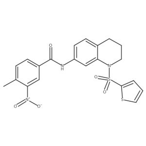 4-methyl-3-nitro-N-(1-(thiophen-2-ylsulfonyl)-1,2,3,4-tetrahydroquinolin-7-yl)benzamide Structure
