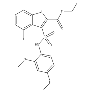 Ethyl 3-[(2,4-dimethoxyphenyl)sulfamoyl]-4-fluoro-1-benzothiophene-2-carboxylate结构式