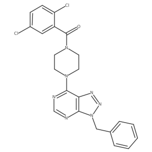 (4-(3-benzyl-3H-[1,2,3]triazolo[4,5-d]pyrimidin-7-yl)piperazin-1-yl)(2,5-dichlorophenyl)methanone结构式