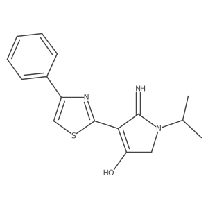 5-amino-1-isopropyl-4-(4-phenyl-1,3-thiazol-2-yl)-1,2-dihydro-3H-pyrrol-3-one结构式