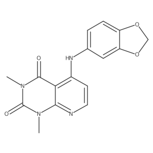 5-(benzo[d][1,3]dioxol-5-ylamino)-1,3-dimethylpyrido[2,3-d]pyrimidine-2,4(1H,3H)-dione Structure