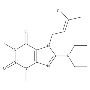 (Z)-7-(3-chlorobut-2-en-1-yl)-8-(diethylamino)-1,3-dimethyl-1H-purine-2,6(3H,7H)-dione结构式
