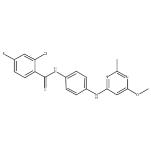 2-chloro-4-fluoro-N-(4-((6-methoxy-2-methylpyrimidin-4-yl)amino)phenyl)benzamide Structure