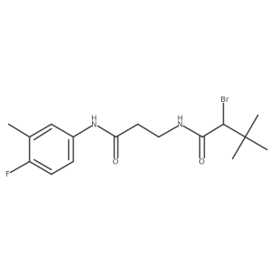 2-Bromo-N-[3-[(4-fluoro-3-methylphenyl)amino]-3-oxopropyl]-3,3-dimethylbutanamide Structure