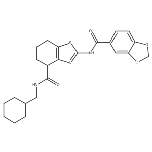 2-(benzo[d][1,3]dioxole-5-carboxamido)-N-(cyclohexylmethyl)-4,5,6,7-tetrahydrobenzo[d]thiazole-4-carboxamide Structure