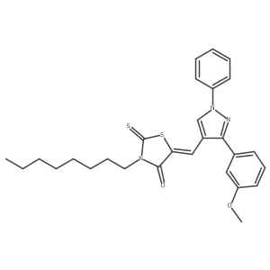 (5Z)-5-{[3-(3-methoxyphenyl)-1-phenyl-1H-pyrazol-4-yl]methylidene}-3-octyl-2-thioxo-1,3-thiazolidin-4-one Structure