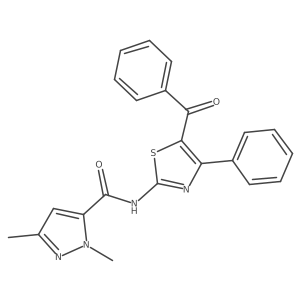 N-(5-benzoyl-4-phenylthiazol-2-yl)-1,3-dimethyl-1H-pyrazole-5-carboxamide Structure