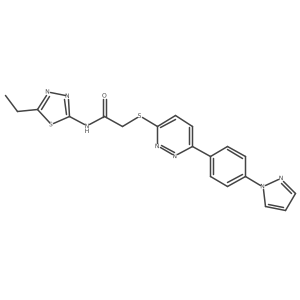 2-((6-(4-(1H-pyrazol-1-yl)phenyl)pyridazin-3-yl)thio)-N-(5-ethyl-1,3,4-thiadiazol-2-yl)acetamide结构式