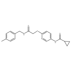 N-{6-[({[(4-methylphenyl)methyl]carbamoyl}methyl)sulfanyl]pyridazin-3-yl}cyclopropanecarboxamide Structure