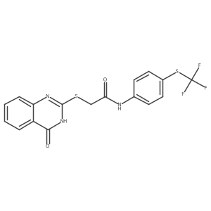 2-[(4-oxo-3,4-dihydro-2-quinazolinyl)sulfanyl]-N-{4-[(trifluoromethyl)sulfanyl]phenyl}acetamide Structure