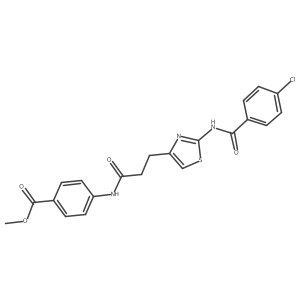 Methyl 4-(3-(2-(4-chlorobenzamido)thiazol-4-yl)propanamido)benzoate结构式