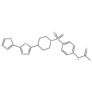 N-(4-((4-(5-(furan-2-yl)-1,3,4-thiadiazol-2-yl)piperidin-1-yl)sulfonyl)phenyl)acetamide结构式