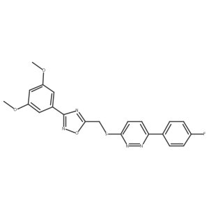 3-({[3-(3,5-Dimethoxyphenyl)-1,2,4-oxadiazol-5-YL]methyl}sulfanyl)-6-(4-fluorophenyl)pyridazine结构式