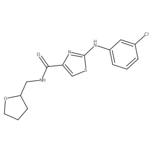 2-((3-chlorophenyl)amino)-N-((tetrahydrofuran-2-yl)methyl)thiazole-4-carboxamide结构式