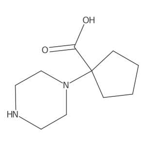 1-(Piperazin-1-yl)cyclopentane-1-carboxylic acid结构式