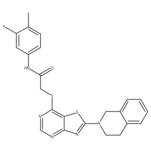 2-((2-(3,4-dihydroisoquinolin-2(1H)-yl)thiazolo[4,5-d]pyrimidin-7-yl)thio)-N-(3-fluoro-4-methylphenyl)acetamide Structure