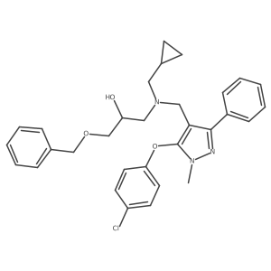 1-(benzyloxy)-3-[{[5-(4-chlorophenoxy)-1-methyl-3-phenyl-1H-pyrazol-4-yl]methyl}(cyclopropylmethyl)amino]-2-propanol Structure