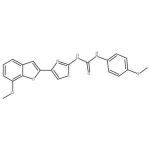 COc1ccc(NC(=O)Nc2nc(-c3cc4cccc(OC)c4o3)cs2)cc1结构式