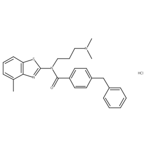4-Benzyl-N-[3-(dimethylamino)propyl]-N-(4-methyl-1,3-benzothiazol-2-YL)benzamide hydrochloride结构式