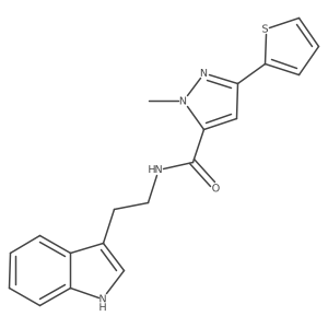 N-[2-(1H-indol-3-yl)ethyl]-1-methyl-3-(2-thienyl)-1H-pyrazole-5-carboxamide结构式