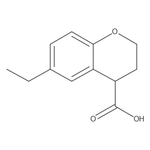 6-Ethyl-3,4-dihydro-2H-1-benzopyran-4-carboxylic acid Structure
