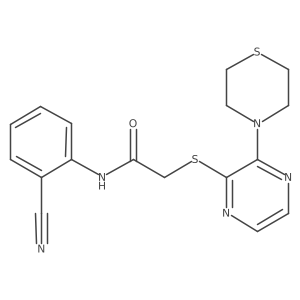 N-(2-cyanophenyl)-2-((3-thiomorpholinopyrazin-2-yl)thio)acetamide Structure