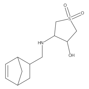 4-[(Bicyclo[2.2.1]hept-5-en-2-ylmethyl)amino]tetrahydrothiophene-3-ol 1,1-dioxide结构式