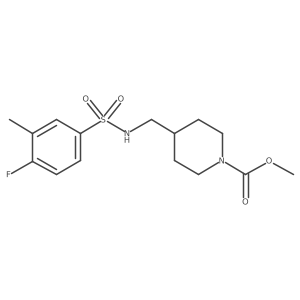 Methyl 4-((4-fluoro-3-methylphenylsulfonamido)methyl)piperidine-1-carboxylate Structure