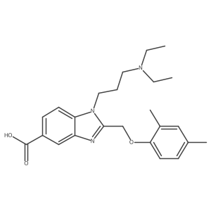 1-[3-(Diethylamino)propyl]-2-[(2,4-dimethylphenoxy)methyl]-1H-Benzimidazole-5-carboxylic acid结构式