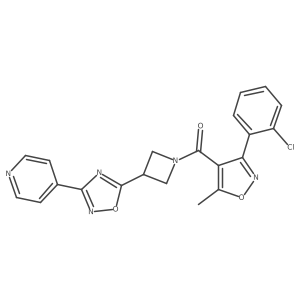(3-(2-Chlorophenyl)-5-methylisoxazol-4-yl)(3-(3-(pyridin-4-yl)-1,2,4-oxadiazol-5-yl)azetidin-1-yl)methanone结构式