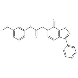 N-(3-(methylthio)phenyl)-2-(7-oxo-3-(pyridin-4-yl)isothiazolo[4,5-d]pyrimidin-6(7H)-yl)acetamide结构式