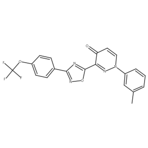 1-(m-tolyl)-3-(3-(4-(trifluoromethoxy)phenyl)-1,2,4-oxadiazol-5-yl)pyridazin-4(1H)-one结构式