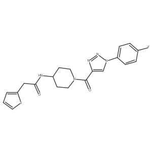 N-(1-(1-(4-fluorophenyl)-1H-1,2,3-triazole-4-carbonyl)piperidin-4-yl)-2-(thiophen-2-yl)acetamide Structure