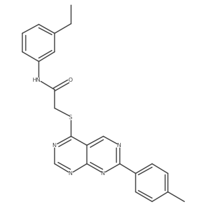 N-(3-ethylphenyl)-2-((7-(p-tolyl)pyrimido[4,5-d]pyrimidin-4-yl)thio)acetamide结构式