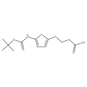 3-((2-((tert-Butoxycarbonyl)amino)thiazol-5-yl)thio)propanoic acid结构式