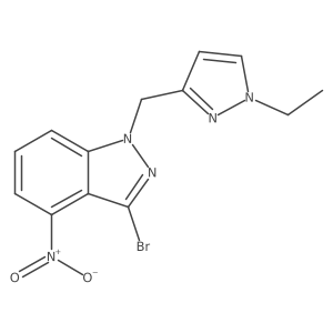 3-Bromo-1-[(1-ethyl-1H-pyrazol-3-yl)methyl]-4-nitro-1H-indazole Structure