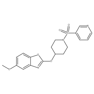 5-Methoxy-2-((1-(pyridin-3-ylsulfonyl)piperidin-4-yl)oxy)benzo[d]thiazole结构式