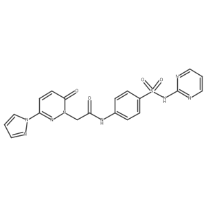 2-(6-oxo-3-(1H-pyrazol-1-yl)pyridazin-1(6H)-yl)-N-(4-(N-(pyrimidin-2-yl)sulfamoyl)phenyl)acetamide结构式